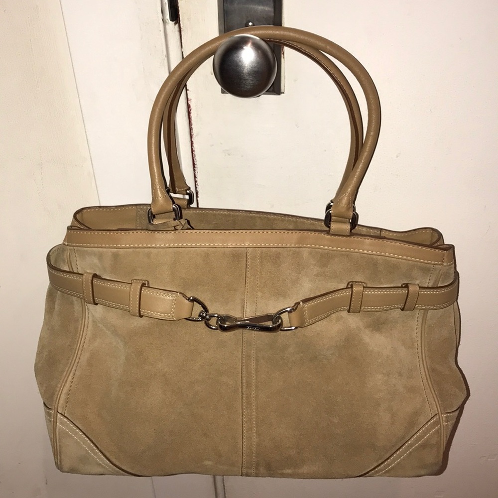 Camel Suede Coach bag